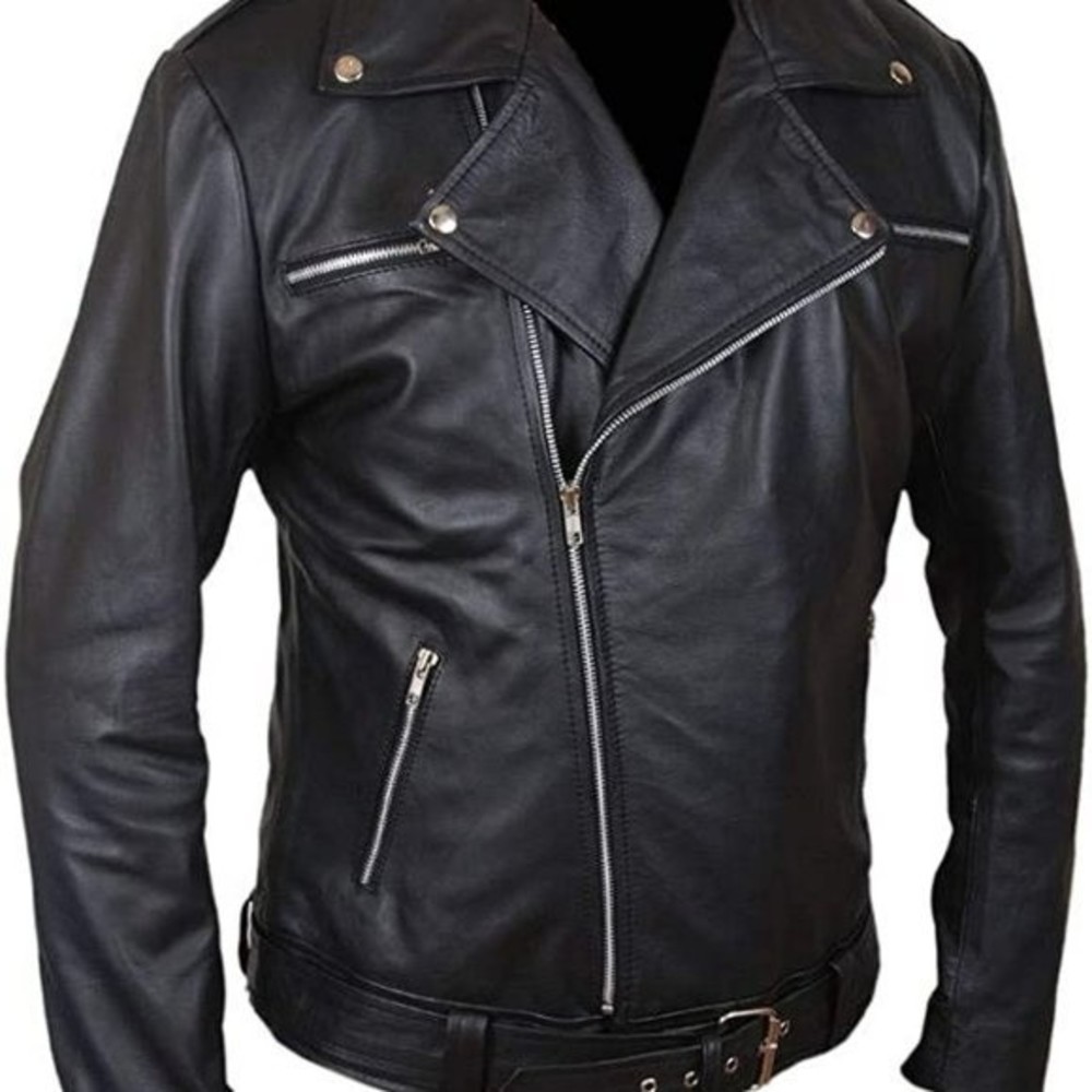 Flesh & Hide Jeffrey Dean Morgan Jacket Synthetic Vegan Leather Jacket Mens 4XL